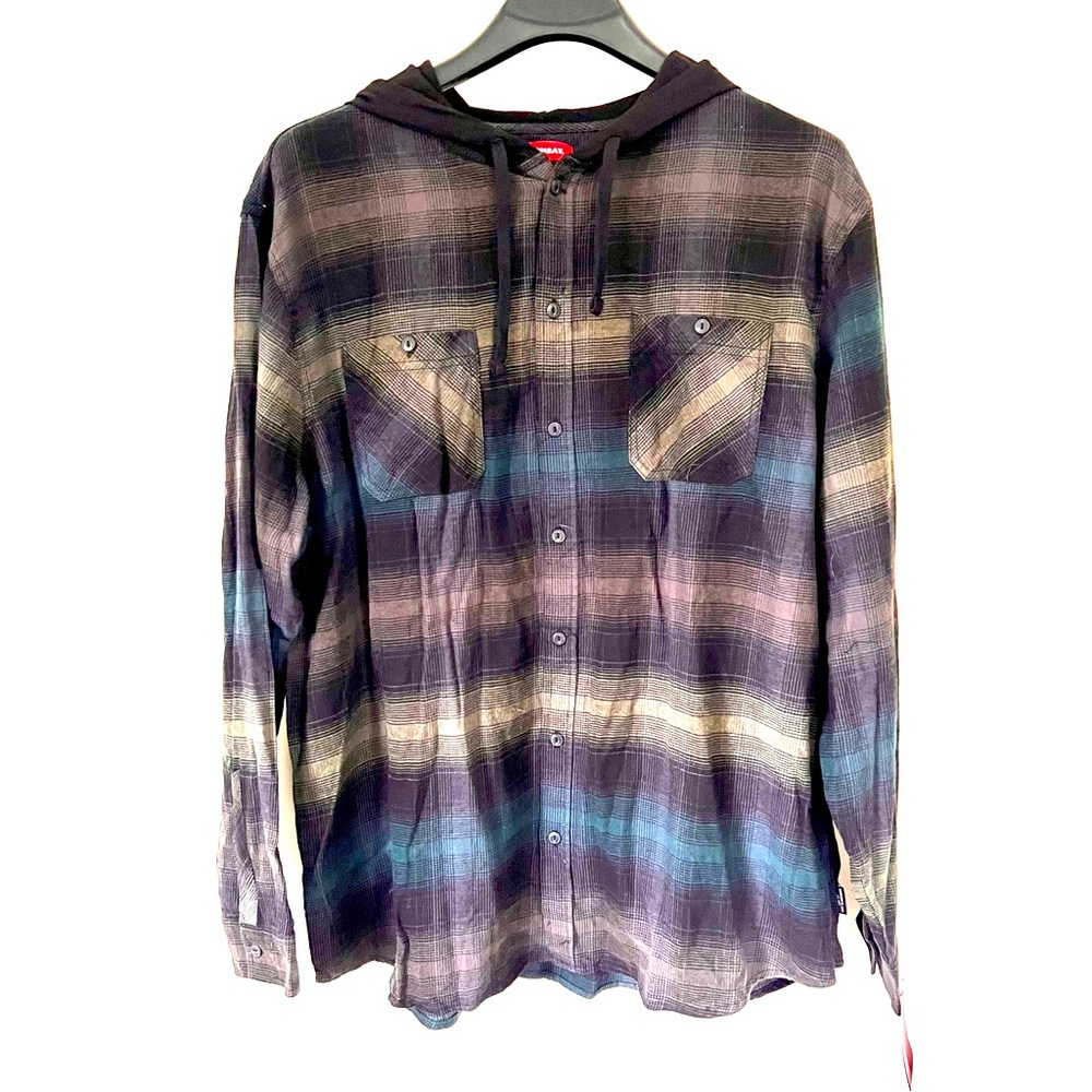 UNIONBAY Switchback Flannel Hoodie/Hooded Flannel 3XB